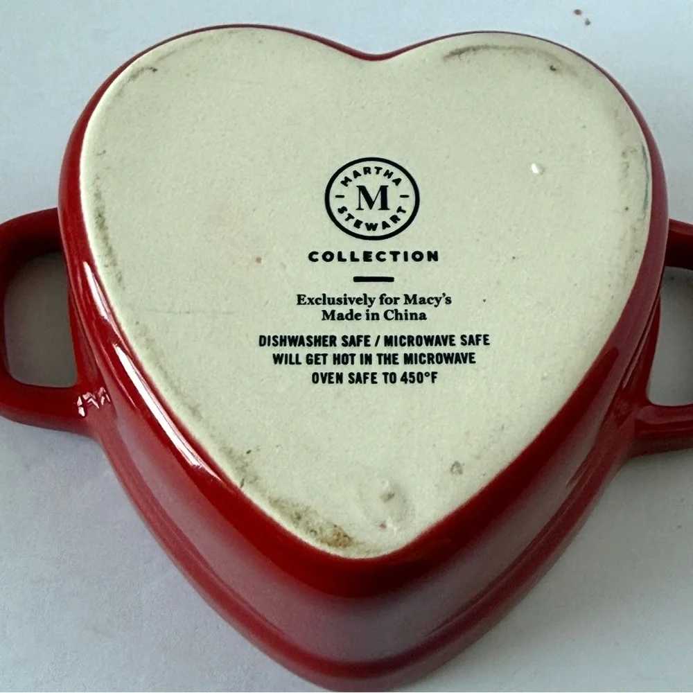 Martha Stewart Heart Cocottes Stoneware - Red